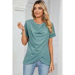 Summer Cowl Neck Short Sleeve T-Shirt - Collection
