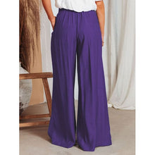 Cargar imagen en el visor de la galería, Summer Drawstring Pocketed Wide Leg Pants/Available In 4