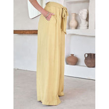 Load image into Gallery viewer, Summer Drawstring Pocketed Wide Leg Pants/Available In 4