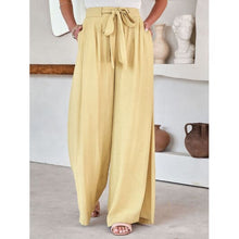 Load image into Gallery viewer, Summer Drawstring Pocketed Wide Leg Pants/Available In 4