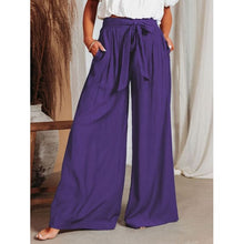 Cargar imagen en el visor de la galería, Summer Drawstring Pocketed Wide Leg Pants/Available In 4