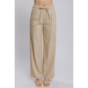 Summer Feel Drawstring Wide Leg Pants with Pockets