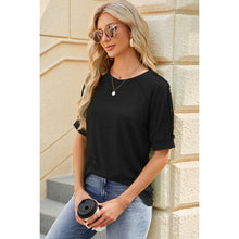 Cargar imagen en el visor de la galería, Summer Round Neck Buttoned Short Sleeve T-Shirt - Collection