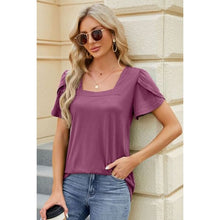 Cargar imagen en el visor de la galería, Summer Square Neck Short Sleeve T-Shirt - Collection