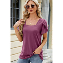 Cargar imagen en el visor de la galería, Summer Square Neck Short Sleeve T-Shirt - Collection