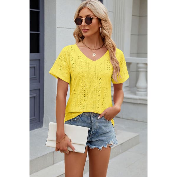 Summer V-Neck Short Sleeve T-Shirt In 4 Colors - Collection