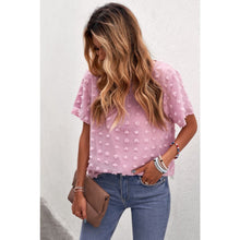 Load image into Gallery viewer, Swiss Dot Round Neck Blouse - Blouses And Tops