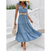 Load image into Gallery viewer, Tie Shoulder Smocked Waist Sleeveless Tiered Dress - Dresses