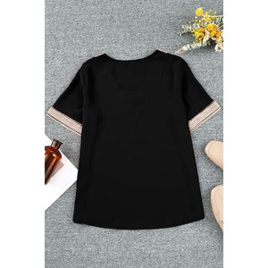 Trendy V-Neck Short Sleeve Blouse Plus Size - +sizes
