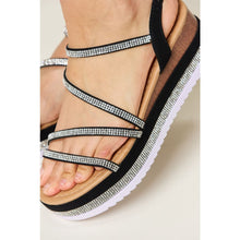 Load image into Gallery viewer, Women’s Rhinestone Strappy Wedge Sandals