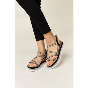 Women’s Rhinestone Strappy Wedge Sandals