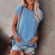 Load image into Gallery viewer, Summer Casual O-neck Loose Short Sleeves T-Shirt - Tops